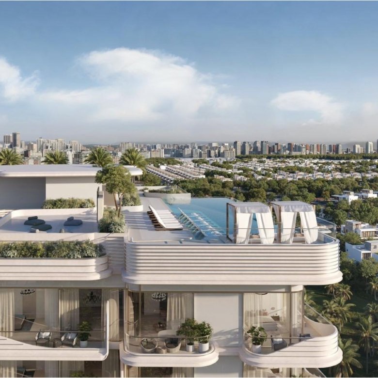 Résidence Cybel by Wadan à Dubai avec architecture moderne et piscine sur le toit dans DubaiLand Residence Complex