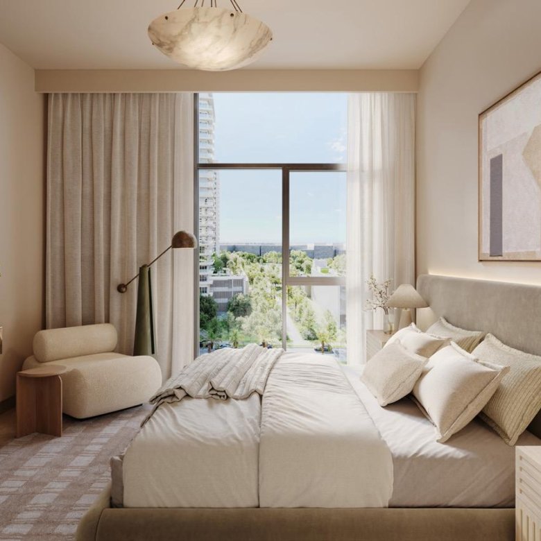 Chambre principale d’un appartement du projet Terra Heights à Expo City Dubai