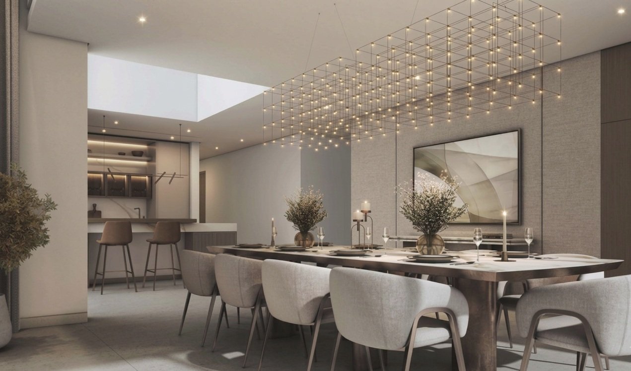 Sobha City Abu Dhabi salle à manger et cuisine ouverte dans villa avec design intérieur premium