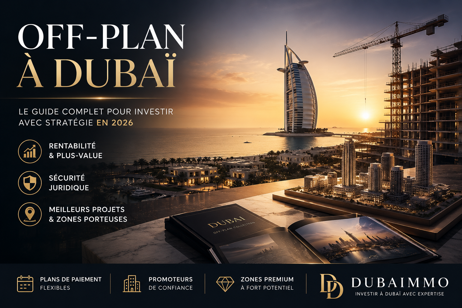 Investissement immobilier off-plan à Dubaï en 2026 avec projets premium, promoteurs de confiance et stratégie patrimoniale haut de gamme